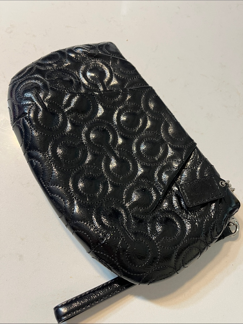 Coach Black Quilted Leather Wristlet